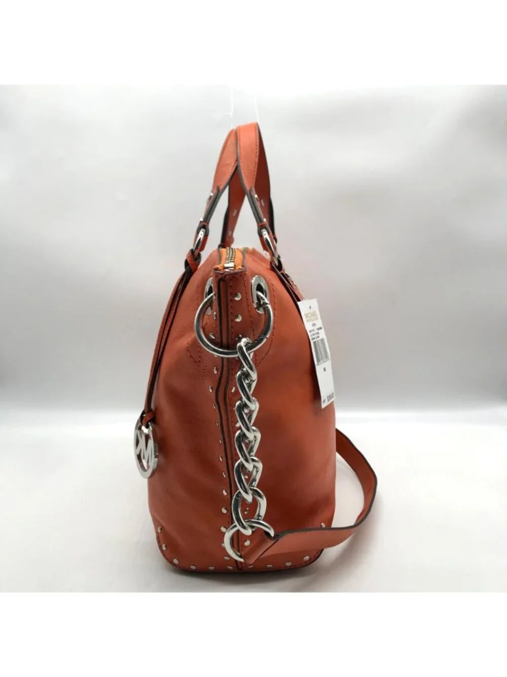 Michael Kors Tangerine Leather Astor Chain Convertible Satchel Bag